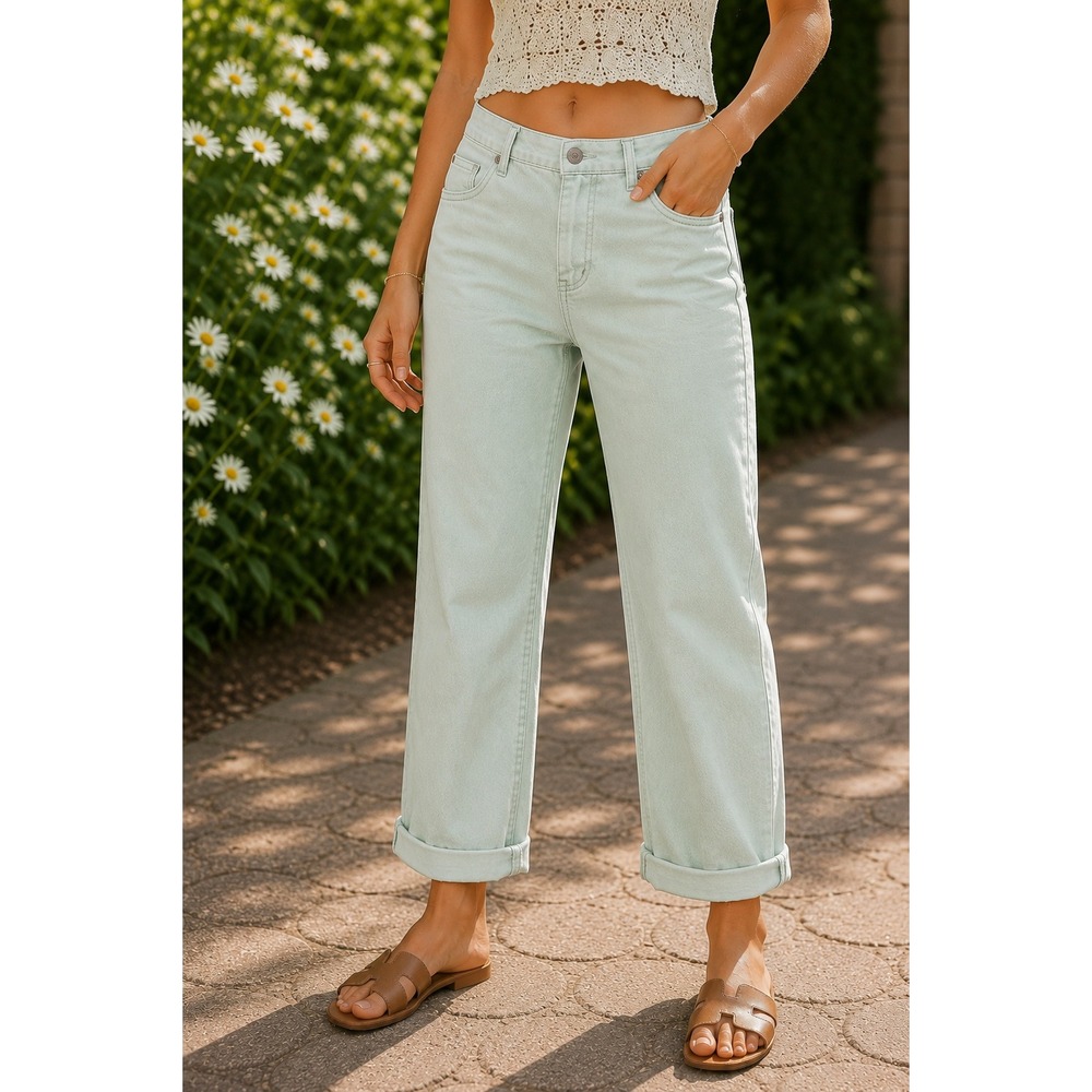 Gloria Vanderbilt Amanda Womens High Rise Mint‎  Crop Jeans Light Stone Size 6